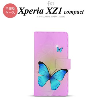【手帳型 スマホ カバー ケース】【SO02K】【エクスペリア XZ1】手帳型 ケース SO-02K スマホ カバー Xperia XZ1 Compact エクスペリア バタフライ・蝶（B） ピンク nk-004s-so02k-dr211【メール便送料無料】