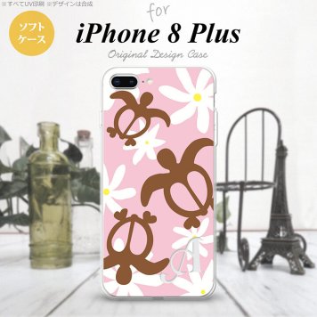 【iPhone8Plus】【スマホケース/スマホカバー】【アイフォン8プラス】iPhone8Plus スマホケース ケース アイフォン8プラス イニシャル ホヌ ティアレ ピンク nk-ip8p-tp1080ini【メール便送料無料】