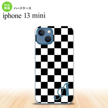 iPhone13mini iPhone13 mini ケース ハードケース スクエア 黒 白 +アルファベット  nk-i13m-131i