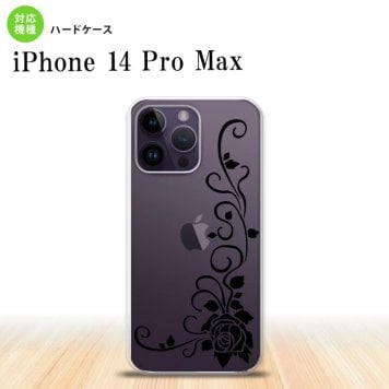 iPhone14 ProMax iPhone14 Pro Max スマホケース 背面ケース ハードケース バラ B クリア 黒 2022年 9月発売 nk-i14pm-1069