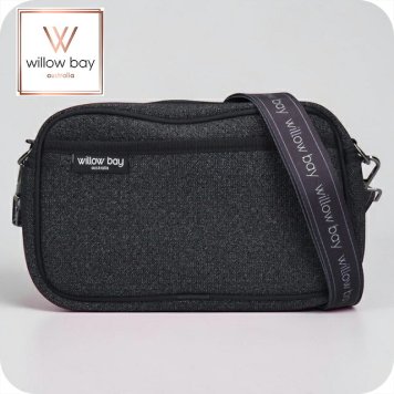 ウィローベイ ショルダーバッグ レディース ブランド WILLOWBAY ラージクロスボディバッグウィズロープ クロスボディ BLACK DENIM