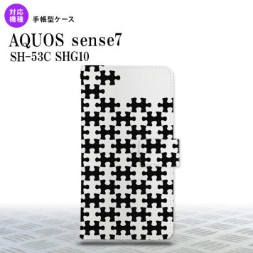 sense7 sense7 手帳型スマホケース カバー パズル 黒 白 2022年 11月発売 nk-004s-sens7-dr1203