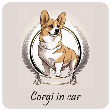 ドッグ カーステッカー イラスト付 Dog in Car コーギー Aタイプ セーフティサイン 犬種別 正方形 13x13cm シール リア あおり運転対策 Dog Sticker 屋外 屋内 防水 かわいい おしゃれ 安全対策 カーサイン