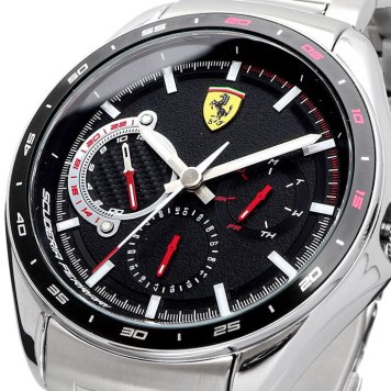 【3/1 ワンダフルデー ポイントアップ!!】 Scuderia Ferrari 腕時計 スクーデリア フェラーリ 時計 ウォッチ スピードレーサー Speedracer メンズ ブラック ブラーゴ社製1/43スケール ダイキャストカーモデル FXX K 付き 0870037 海外モデル [並行輸入品] 誕生日 プレゼント ギフト 入学祝い 社会人 新生活 母の日 父の日
