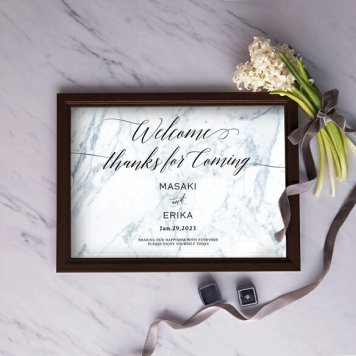 グラフィック ウェルカムボード（マーブル スモーキーゴールド）結婚式 ギフト お祝い 披露宴 ウェディング ウェルカムスペース 大理石 透明感 ゴージャス＆エレガント