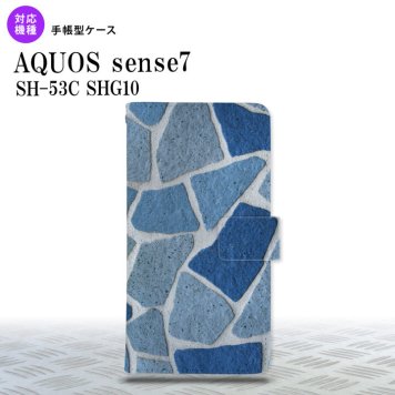 sense7 sense7 手帳型スマホケース カバー ピクチャ 石畳 青 2022年 11月発売 nk-004s-sens7-dr734
