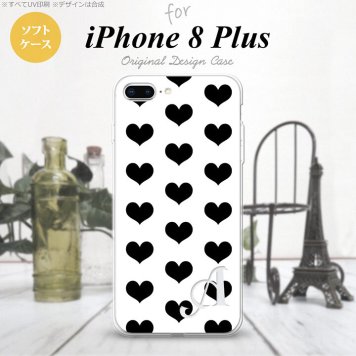 【iPhone8Plus】【スマホケース/スマホカバー】【アイフォン8プラス】iPhone8Plus スマホケース ケース アイフォン8プラス イニシャル ハート 白×黒 nk-ip8p-tp115ini【メール便送料無料】