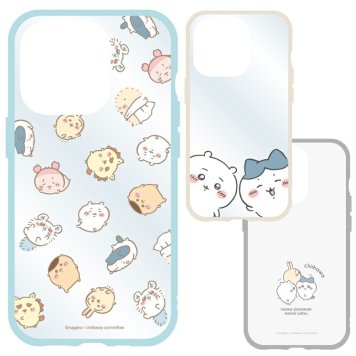 iPhone15Pro ケース ちいかわ クリア 透明 ハイブリッド ハチワレ うさぎ 総柄 ふりかえり くりまんじゅう ラッコ モモンガ シーサー 古本屋 スマホ カバー 耐衝撃 ラウンド フィット キャラクター グッズ アイフォン アイホン 6.1inch ３眼 IIIIfit Clear CK-25