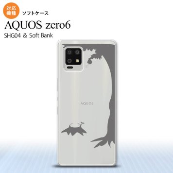 SHG04 SHG04 ZERO6 AQUOS zero6 スマホケース ソフトケース 切り株 グレー メンズ レディース nk-zero6-tp198