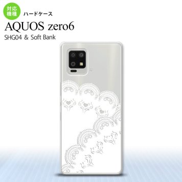 SHG04 SHG04 ZERO6 AQUOS zero6 スマホケース ハードケース レース B 白 メンズ レディース nk-zero6-725