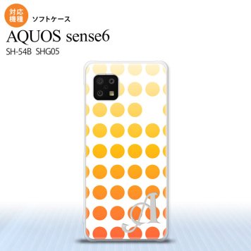 SH-54B SHG05 AQUOS sense6 スマホケース ソフトケース 水玉 オレンジ +アルファベット メンズ レディース nk-sens6-tp1372i