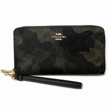 コーチ 財布 COACH アウトレット カモ柄 ロング ジップ アラウンド ウォレット　ストラップ付き CY237 IMXAI