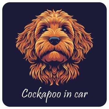 ドッグ カーステッカー イラスト付 Dog in Car コッカプー Aタイプ セーフティサイン 犬種別 正方形 13x13cm シール リア あおり運転対策 Dog Sticker 屋外 屋内 防水 かわいい おしゃれ 安全対策 カーサイン