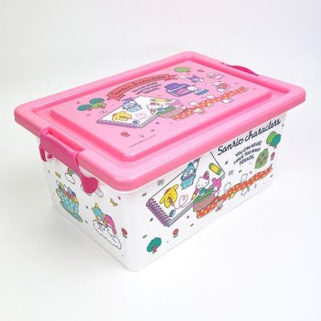 サンリオ フタ付き収納ボックス M ホワイト 箱 お片付け キッズ ファンシー レトロ