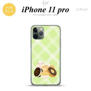 iPhone11Pro iPhone11 Pro スマホケース ソフトケース スイーツ ドーナツ 緑 メンズ レディース nk-i11p-tp662