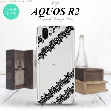 AQUOS R2 アクオス アール2 SH-03K SHV42 専用 スマホケース カバー ハードケース レースA 黒 nk-r2-1096[スマホ,スマホケース,スマホカバー,ケース,カバー,ジャケット]