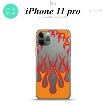 iPhone11Pro iPhone11 Pro スマホケース ハードケース ファイヤー 炎 クリア 赤 メンズ レディース nk-i11p-1314