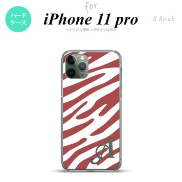 iPhone11Pro iPhone11 Pro スマホケース ハードケース ゼブラ 赤茶 白 +アルファベット メンズ レディース nk-i11p-123i