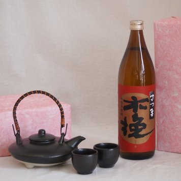 国産美濃焼 黒千代香2合セット2客ツル付(450g)雲海酒造 本格芋焼酎さつま木挽 (鹿児島県)  900ml