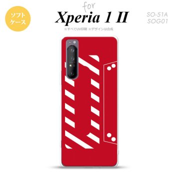 Xperia 1 II 5G スマホケース 背面カバー ストラップホール有り ソフトケース カセットテープ 赤 ストラップホール おしゃれ かわいい かっこいい メンズ レディース nk-xp12-tp188