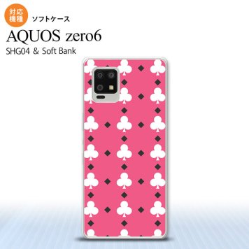 SHG04 SHG04 ZERO6 AQUOS zero6 スマホケース ソフトケース トランプ クラブ ピンク 白 メンズ レディース nk-zero6-tp536