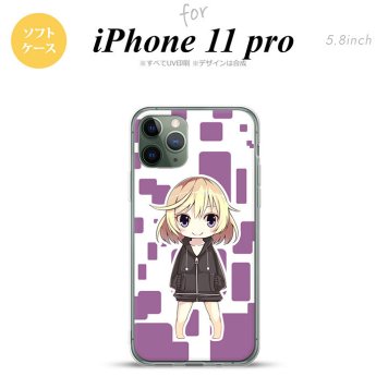 iPhone11Pro iPhone11 Pro スマホケース ソフトケース 女の子 C 紫 メンズ レディース nk-i11p-tp1337