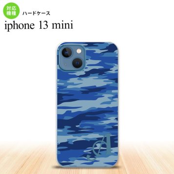 iPhone13mini iPhone13 mini ケース ハードケース タイガー 迷彩 A 青 +アルファベット  nk-i13m-1167i