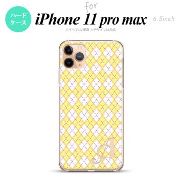 iPhone11ProMax iPhone11pro max スマホケース ハードケース アーガイル 黄 紫 +アルファベット メンズ レディース nk-i11pm-1405i