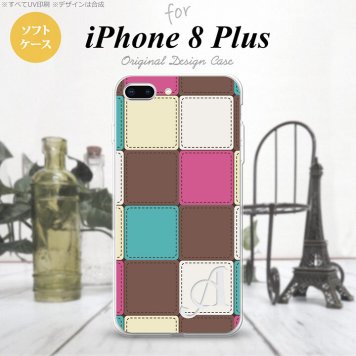 【iPhone8Plus】【スマホケース/スマホカバー】【アイフォン8プラス】iPhone8Plus スマホケース ケース アイフォン8プラス イニシャル パッチワーク風 ミックスE nk-ip8p-tp1675ini【メール便送料無料】