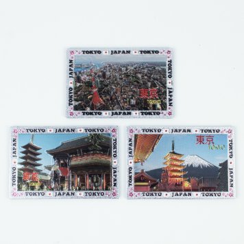 角型マグネット LL 3個セット F 東京 1 お土産 日本 土産 souvenir JAPAN Magnets ご当地 外国人 スーベニア ジャパン