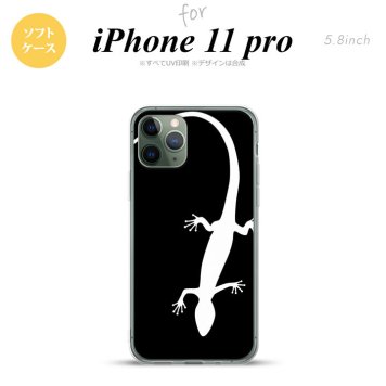 iPhone11Pro iPhone11 Pro スマホケース ソフトケース トカゲ 黒 白 メンズ レディース nk-i11p-tp505