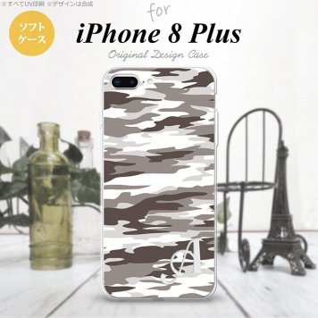 【iPhone8Plus】【スマホケース/スマホカバー】【アイフォン8プラス】iPhone8Plus スマホケース ケース アイフォン8プラス イニシャル 迷彩B グレーB nk-ip8p-tp1161ini【メール便送料無料】