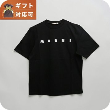 マルニ MARNI Tシャツ ロゴ コットン クルーネックT マルニキッズ MT290F-M01601-M00RF-0M900-12Y レディース ブラック Tシャツ