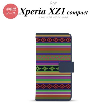 【手帳型 スマホ カバー ケース】【SO02K】【エクスペリア XZ1】手帳型 ケース SO-02K スマホ カバー Xperia XZ1 Compact エクスペリア エスニックボーダー 緑 nk-004s-so02k-dr1563【メール便送料無料】