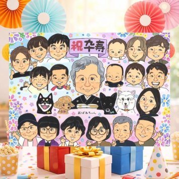 誕生日のプレゼントに、想いを込めた似顔絵をお届けします。 似顔絵 卒寿 プレゼント 名入れ ギフト 贈り物 手描き 誕生日 白寿 長寿 記念日 お祝い 大人数 ご両親 祖父母 孫 下書き確認 名入れ 修正無料 喜ばれる 似てる 実績多数 宝物 宝物 卒寿祝い 90歳 長寿 キレイ 引っ越し バレンタインデー 感謝 二次会 おすすめ 古希祝い 快気祝い 感謝の品 喜寿祝い おしゃれ お祝いの品