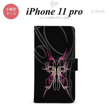 iPhone11Pro iPhone11 Pro 手帳型スマホケース カバー ピンスト 黒 ピンク  nk-004s-i11p-dr1240