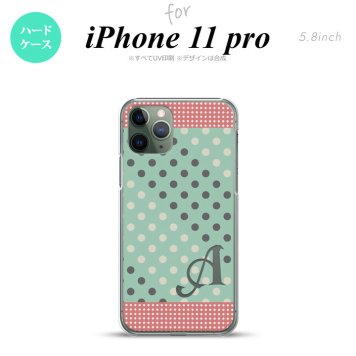 iPhone11Pro iPhone11 Pro スマホケース ハードケース ドット 水玉 C ミント ピンク +アルファベット メンズ レディース nk-i11p-1651i