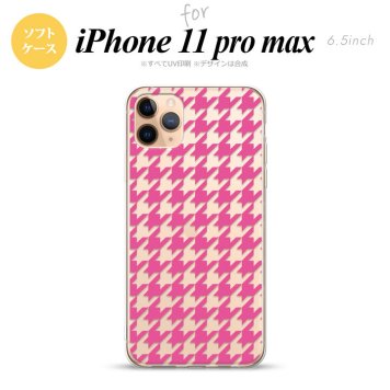 iPhone11ProMax iPhone11pro max スマホケース ソフトケース 千鳥 格子 大 ピンク クリア メンズ レディース nk-i11pm-tp918