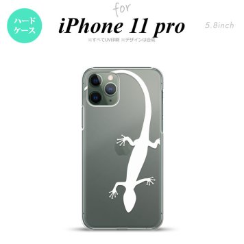 iPhone11Pro iPhone11 Pro スマホケース ハードケース トカゲ クリア 白 メンズ レディース nk-i11p-509