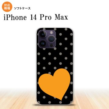 iPhone14 ProMax iPhone14 Pro Max スマホケース 背面ケースソフトケース トランプ 水玉 ハート 黒 オレンジ 2022年 9月発売 nk-i14pm-tp550