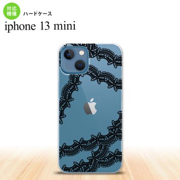 iPhone13mini iPhone13 mini ケース ハードケース レース 帯 B 黒  nk-i13m-1100