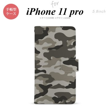 iPhone11Pro iPhone11 Pro 手帳型スマホケース カバー ウッドランド 迷彩 茶  nk-004s-i11p-dr1156