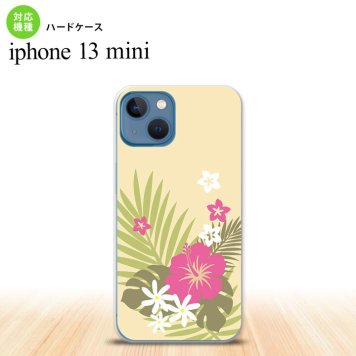 iPhone13mini iPhone13 mini ケース ハードケース ハイビスカス D ベージュ ピンク  nk-i13m-1053