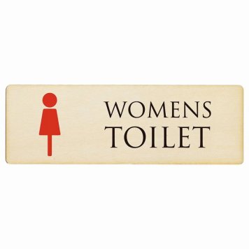 トイレ プレート 木製 WOMENS ナチュラル＆カラー 長方形 27x9cmドア サインプレート ピクトサイン トイレマーク表示 案内 注意 施設 御手洗 TOILET おしゃれ シンプル 安全対策