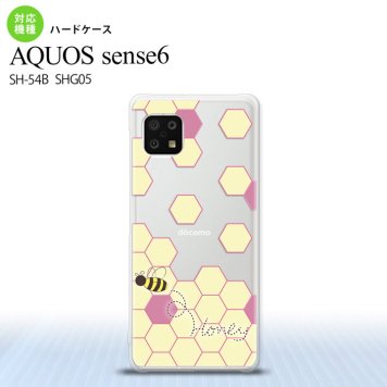 SH-54B SHG05 AQUOS sense6 スマホケース ハードケース ハニー クリア 紫 メンズ レディース nk-sens6-1683