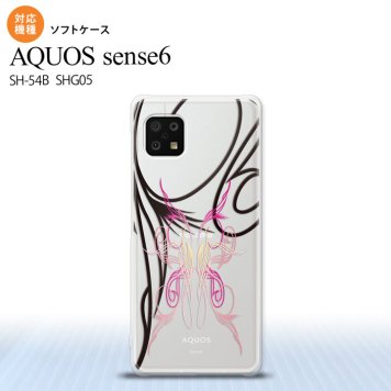SH-54B SHG05 AQUOS sense6 スマホケース ソフトケース ピンスト 線 ピンク メンズ レディース nk-sens6-tp1233