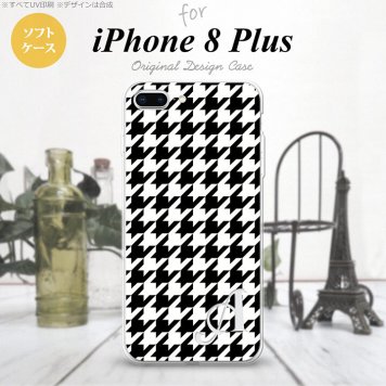 【iPhone8Plus】【スマホケース/スマホカバー】【アイフォン8プラス】iPhone8Plus スマホケース ケース アイフォン8プラス イニシャル 千鳥柄(大) 黒白 nk-ip8p-tp928ini【メール便送料無料】