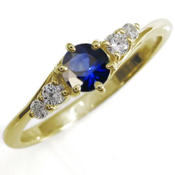 サファイア 婚約指輪 シンプルリング 上品 18金 リング