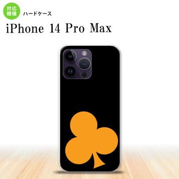 iPhone14 ProMax iPhone14 Pro Max スマホケース 背面ケース ハードケース トランプ クラブ 黒 オレンジ 2022年 9月発売 nk-i14pm-543