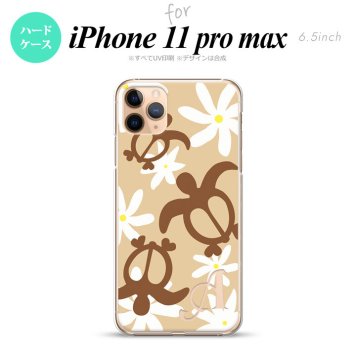iPhone11ProMax iPhone11pro max スマホケース ハードケース ホヌ ティアレ ベージュ +アルファベット メンズ レディース nk-i11pm-1081i